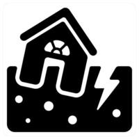 Earthquake Damage icon concept in black color vector