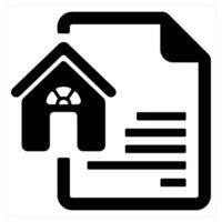 Home Insurance Policy icon in black color vector