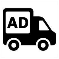 Road Advertisement and advertisement icon concept in black color vector
