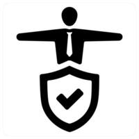 Insured Person icon concept in black color vector