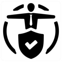 Insured Person icon in black color vector