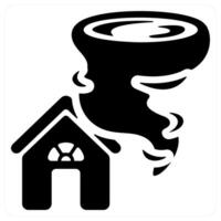 Tornado insurance icon concept in black color vector