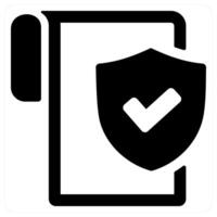Insurance Policy Document icon concept in black color vector
