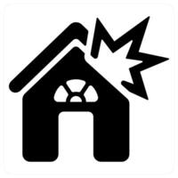 Home Explosion icon concept in black color vector
