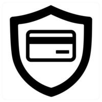 Card Insurance icon in black color vector