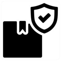 Package Insurance icon concept in black color vector