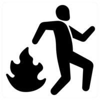 Fire Insurance and insurance icon concept in black color vector