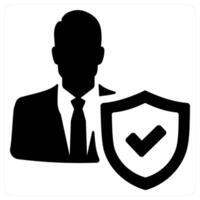 Insured icon concept in black color vector