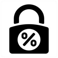 fixed interest rate icon concept in black color vector