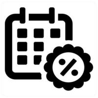 calendar icon concept in black color vector