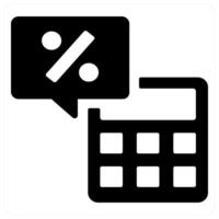 calculator and maths icon concept in black color vector
