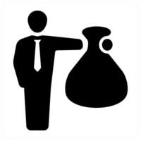 debt and installments icon concept in black color vector