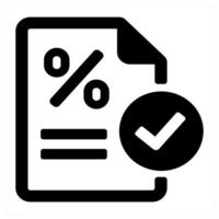 loan percent icon concept in black color vector
