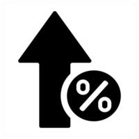 high interest rate icon concept in black color vector
