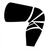 knee fracture and injury icon concept in black color vector