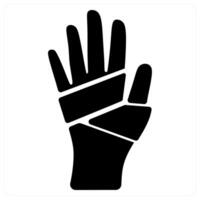 hand fractutre and bandage icon concept in black color vector