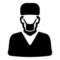 surgeon and doctor icon concept in black color vector
