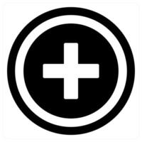 first aid symbol icon concept in black color vector
