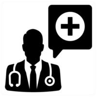 doctor consultation and meeting in black color vector