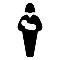 postnatal and pregnant icon concept in black color vector