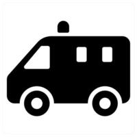 ambulance and emergency icon concept in black color vector