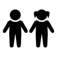 children and baby icon concept in black color vector