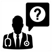 ask a doctor icon concept in black color vector
