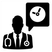 doctor on duty icon concept in black color vector