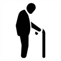 geriatrics and gerontology icon concept in black color vector