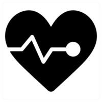 electrocardiography and heart rate icon concept in black color vector