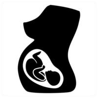 obestetrics and fetus icon concept in black color vector