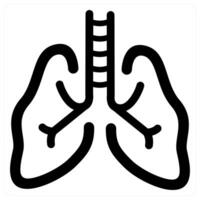 pulmonology and anatomy concept in black color vector
