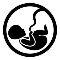 fetus and embryo icon concept in black color vector