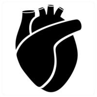 cardiology and health care icon concept in black color vector
