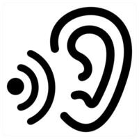 Otology and listen icon concept in black color vector
