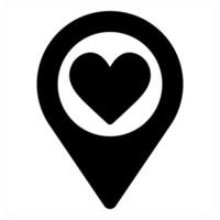 defibrillator location and pin icon concept in black color vector