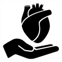 heart care and medical concept in black color vector