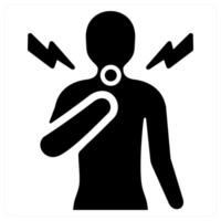 sore throat and cough icon concept in black color vector