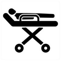 Stretcher and medical icon concept in black color vector