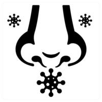 allergy and flu icon concept in black color vector
