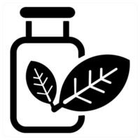 Herbal medicine and alternative icon concept in black color vector