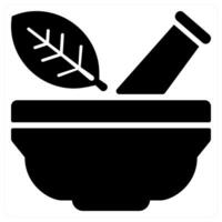 naturopathy and herbal icon concept in black color vector