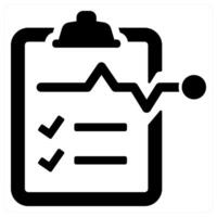 medical test and report icon concept in black color vector
