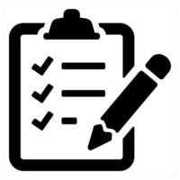 appointment requests and checklist icon concept in black color vector