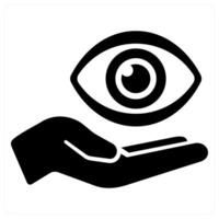 eye care and icon concept in black color vector