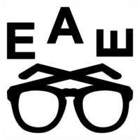 eye test and care icon concept in black color vector
