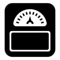 weight management and scale icon concept in black color vector