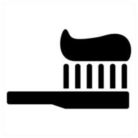 toothbrush and dental icon concept in black color vector