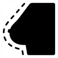 breast reduction and fat icon concept in black color vector