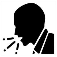 cough and cold icon concept in black color vector